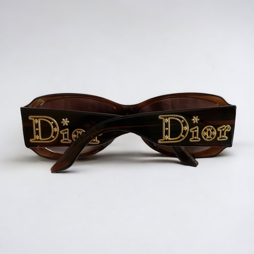 Dior Brown Sunglasses with Gold Logo Accent